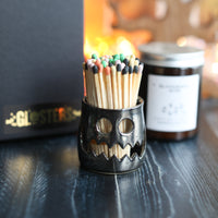 Spooky Candle and Match Pot Set