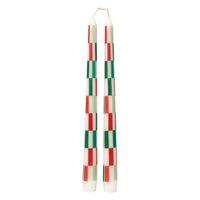 Red & Green Check Dinner Candles