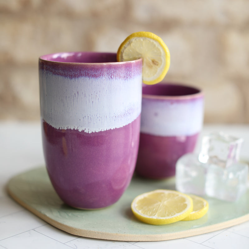 Heather Purple Ceramic Cups