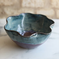 Large frilly Purple Bowl