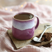 Heather purple handmade mug.